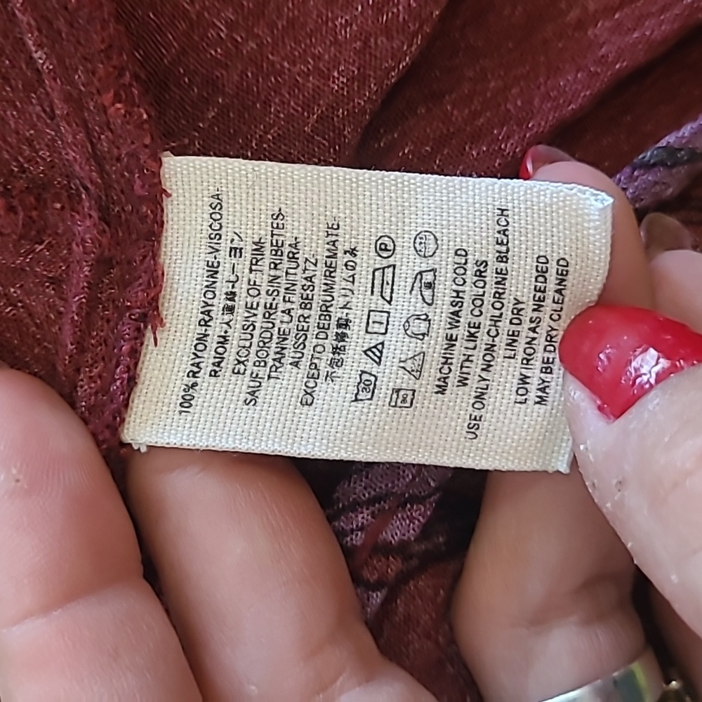 Free People Electric Orchid Tree Swing Tunic Dress Red Boho Peasant Festival XS - Picture 17 of 17